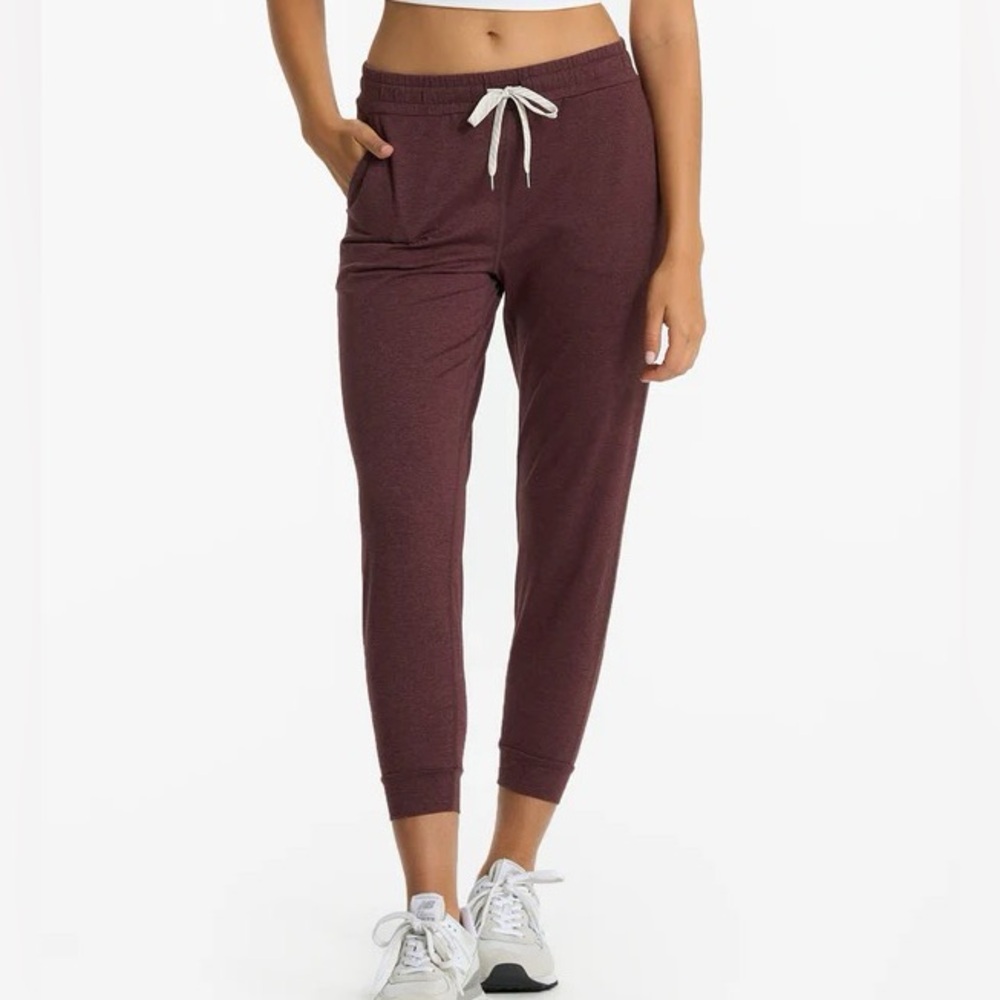 Vuori Red and Purple Track Pants with Tapered Leg